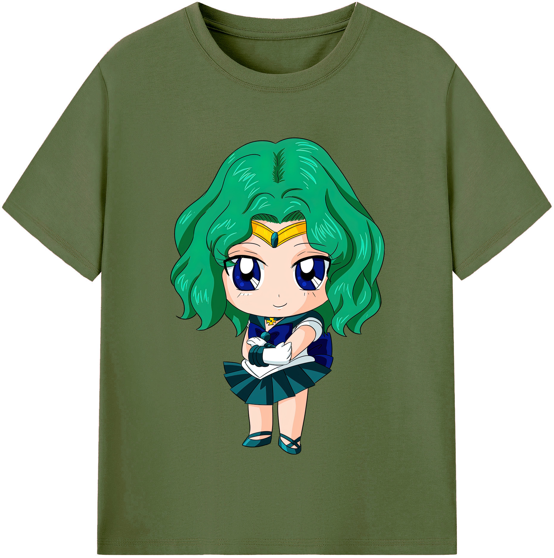 （画像用） 美少女戦士セーラームーン 海王 みちる（かいおう みちる） Sailor Moon Kaiou Michiru 綿100％半袖Tシャツ（フロントプリント）